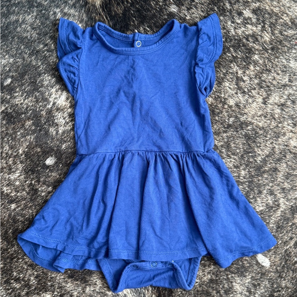 Kyte BABY Blue Short Sleeve Bodysuit Dress - Size 6-12 months